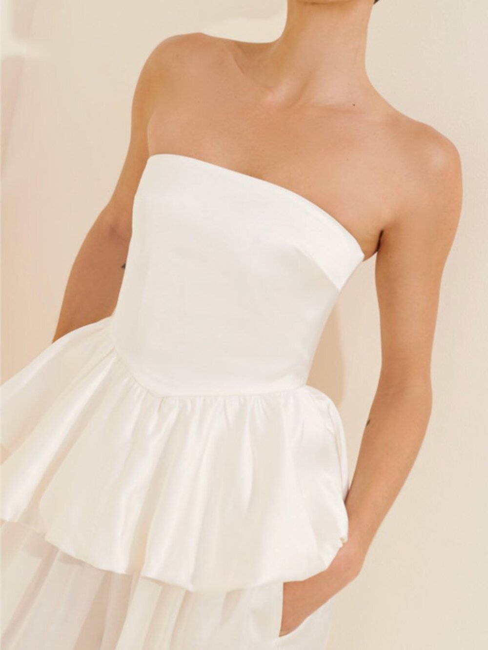 Third Form Vanta Strapless Top Size US 2 Peplum Bubble Hem Blouse